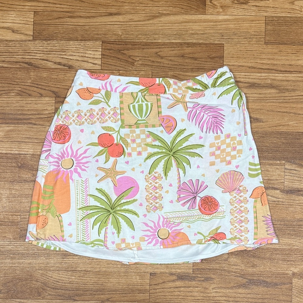 Tropical Print Mini Skirt